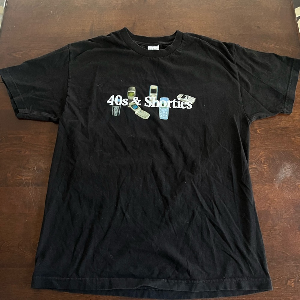 40s And Shorties T Shirt Mens Size L Gray Black shirt sleeve Adults